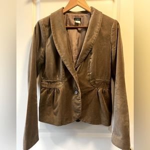 J.Crew Taupe Velvet Peplum Eden Blazer Jacket Style 17306 Size 6